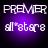 Four identical purple circular icons with white text reading "PREMIER" and "all*stars" on a black background.
