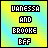 nine pixelated icons with rainbow striped backgrounds displaying text "VANESSA AND BROOKE BFF" in black block letters