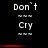 A black background displays three of 'Don't Cry' text with red horizontal bars beneath the middle in two states