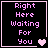 Pixelated text "Right Here Waiting For You" in pink on black background with heart symbols changing across frames.