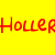 Static 50x50 pixel icon with red text on bright yellow background showing partial word 'Holler' in blocky font.