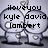 Pixelated image of two overlapping speech bubbles with text reading 'iloveyou kyle david lambert' in black block letters on a gray background.