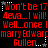 Red pixelated text on black background repeats 'Won't be 17', '4eva...I will!', and 'Well...once I marry Edward Gullen.' with white star accents.