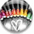 Animated icon shows a metallic bowl with rainbow flames above it, a white heart outline inside the bowl, and a black star in the center of the flames.