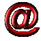 Red @ symbols with metallic sheen , varying from fragmented to fully formed across observations