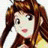 Pixelated static image of a female anime character with long brown hair, light skin, and pink lips in a close-up portrait style.