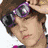 Four distinct Justin Bieber images arranged in a , each with unique poses, clothing, and text elements, displayed as a single static composition