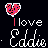 Animated icon set with 'I love Eddie' text and heart/martini symbols in multiple color variations across frames.