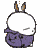 four and four shows a cartoon rabbit with white head, purple body, and brown ears in sequential poses
