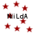 Red star shapes scattered across a white background with repeated text "Nii LdA" in black font at four positions.