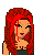Pixel art contact sheet showing multiple frames of a red-haired female character in athletic wear with text overlays for volleyball terms.