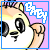 A 4-frame animated contact sheet of a pixelated cartoon meerca with changing eye expressions, each frame featuring the word "BABY" in blue text on a purple background within a blue border.