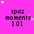 identical pixelated text elements on a bright pink background with scattered white stars
