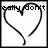 A four- shows a heart outline with 'really don't' text; the right is grayed out, and the heart's line shifts between