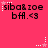 A pink background displays repeated text 'siba&zoe bff.<3' with white stars and dotted lines, where some stars change from solid to outlined.