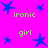 Bright pink background with scattered blue star shapes and green text reading 'ironic' and 'girl' in pixelated font.