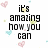 Pixelated text on white background with scattered pink and blue heart shapes, gray rectangle in bottom right corner.