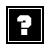A pixelated white question mark centered on a black square background, framed by nested white and black borders.