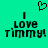 Pixelated green background with black text reading "I Love Timmy!" and a pixelated heart symbol above the text.