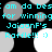 Cyan text on black background with gray and white circles, repeating 'I am da bes for winning JaianF's Raffle!!! :)' in a pattern