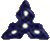A blue triangular icon with three white circular nodes at each corner and center, displaying sequential animation frames showing light pulses across the central node.