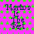 Pixelated text "Marmo Is The Pet" repeats across a bright pink background with green star patterns, with a gray rectangle in the bottom-right corner.