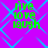 A static image with a bright purple background overlaid by a blue geometric pattern, featuring green text reading 'live love laugh' in four identical quadrants.