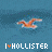 Six 48x48 pixel animated buddy icons arranged in a contact sheet, each featuring the Hollister brand logo with a seagull and "I❤HOLLISTER" text on different colored backgrounds.
