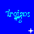 Blue background with repeated light blue text 'franks' and small white star-like shapes scattered across the