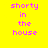 Yellow background with pink pixelated text reading 'shorty in the house' displayed twice side-by-side.