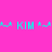 Pixelated cyan text 'KIM' with star and wave symbols on pink and green backgrounds, displayed in a