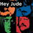 Pixelated of repeated faces with orange, blue, green, and red color blocks; text overlays include "Hey Jude," "Blackbird Let It Be," "Imagine," and "The Beatles."