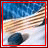 A 2x2 contact sheet of four animated frames from a hockey-themed AIM buddy icon, featuring pixelated text and motion blur effects on ice skating elements.