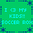 Green background with cyan text and dark blue pixel art decorations arranged in a pattern