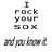 nine identical static images showing text "I rock your 50x" in black and blue, with "and you know it" below each