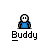Pixelated character in blue shirt with white face, multiple states including speech bubbles and motion effects, static and animated frames on gray background.