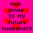 Pixelated text on bright pink background with red hearts, stating 'nick jonas IS MY future husband<3' in two identical vertical