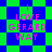 Pixelated text 'I LOVE GERARD WAY' repeated on a green and blue checkered background with shifting diamond patterns.