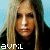 A static image of a person with long light brown hair against a blue background, featuring pixelated text and symbols below.