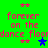 Green background with pink text reading 'forever on the dance floor' and small pink star icons, featuring a blue star and a teal star in the center.