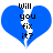 Blue broken heart shape with black text "Will you fix it?" centered over a white background.