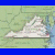 Animated sequence showing Virginia state map with 'Virginia is for Lovers' text and heart symbols in varying colors.