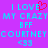 Pixelated text on purple background with cyan letters and red heart symbol, repeated twice in mirrored layout.