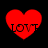 Four red heart shapes with the word LOVE in black text, arranged in a on a black background