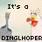 Pixelated static image with text 'It's a' above a gray microphone and 'DINGLHOPER' below a colorful bird-like figure against a light gradient background.