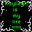 Green text on black background with white pixelated border, repeating 'Kayliegh is my life !!!!!' in four identical quadrants.