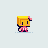 Pixelated character with yellow hair, pink cheeks, and a red-and-black outfit standing on a light gray base.
