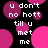 Pixelated text and pink circles on black background with animated transitions between static states.