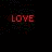 Pixelated red heart icons on white background with black and gray sections containing 'LOVE' and 'HATE' text.