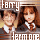 Animated sequence showing Harry and Hermione from Harry Potter, with text labels changing between frames.